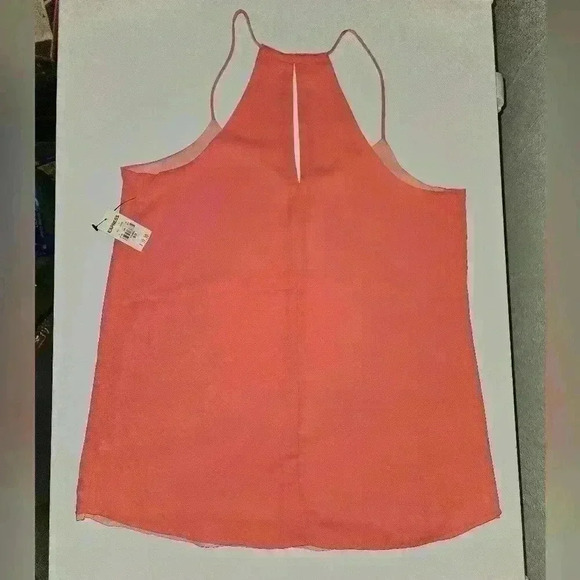 EXPRESS flowy tank top sz small reversible corral color keyhole back NWT - Picture 5 of 7